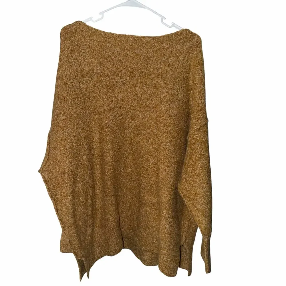 Free People Moira Slouchy Tunic Sweater Honey Marled Knit Small